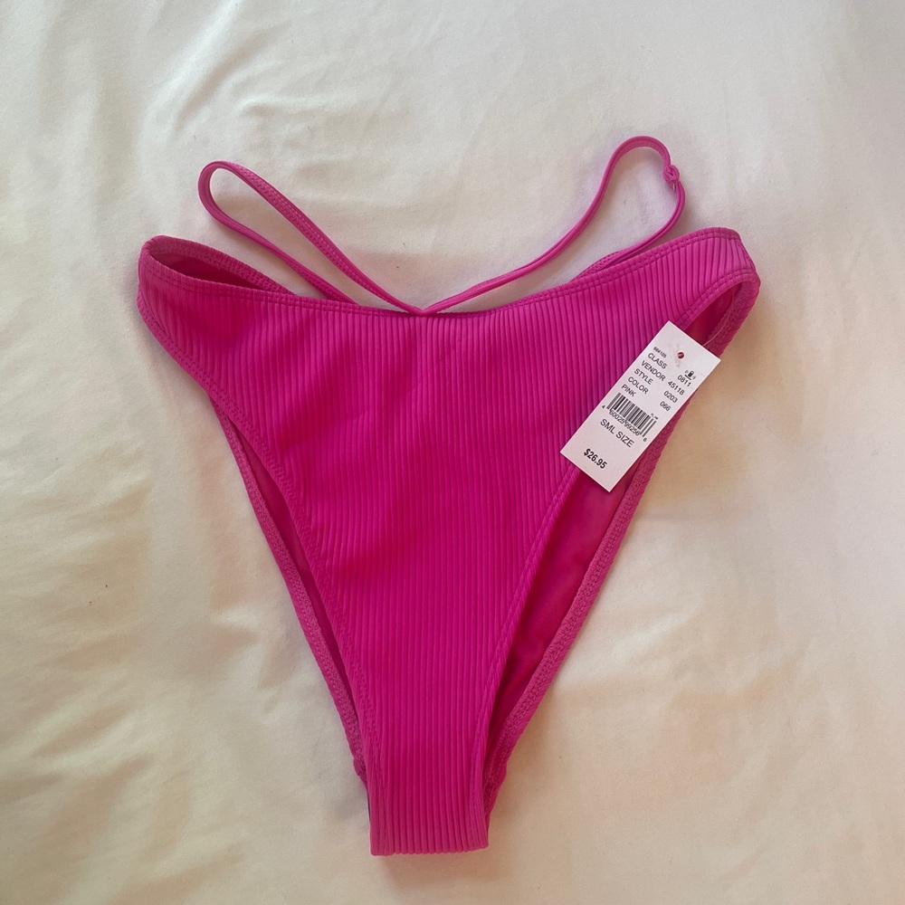 PacSun LA Hearts by PacSun Pink Iris Cutout High Waisted Bikini Bottom Sz Small